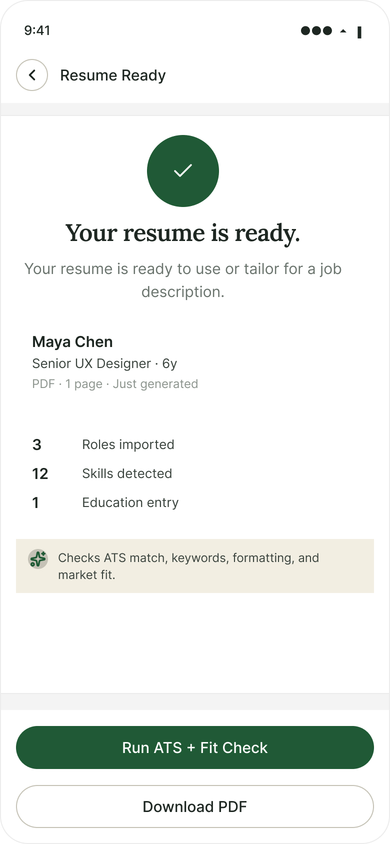 Resume ready