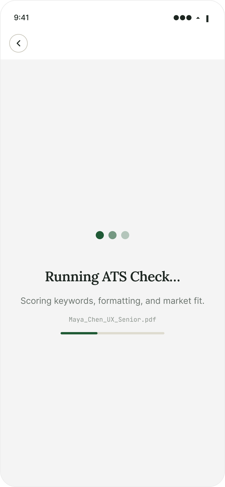 Loading · Running ATS Check