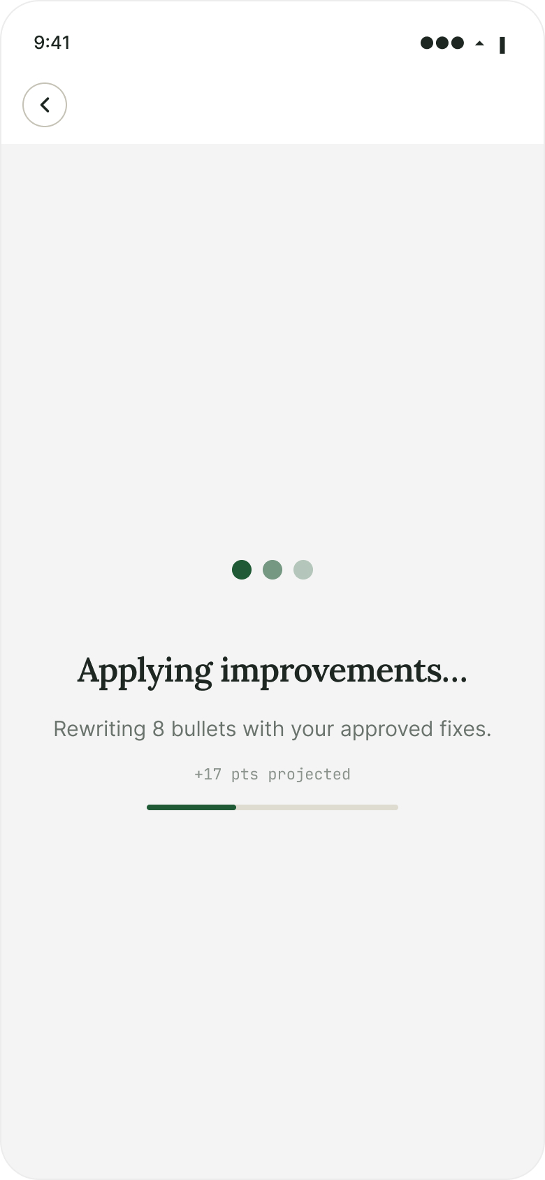 Loading · Applying improvements