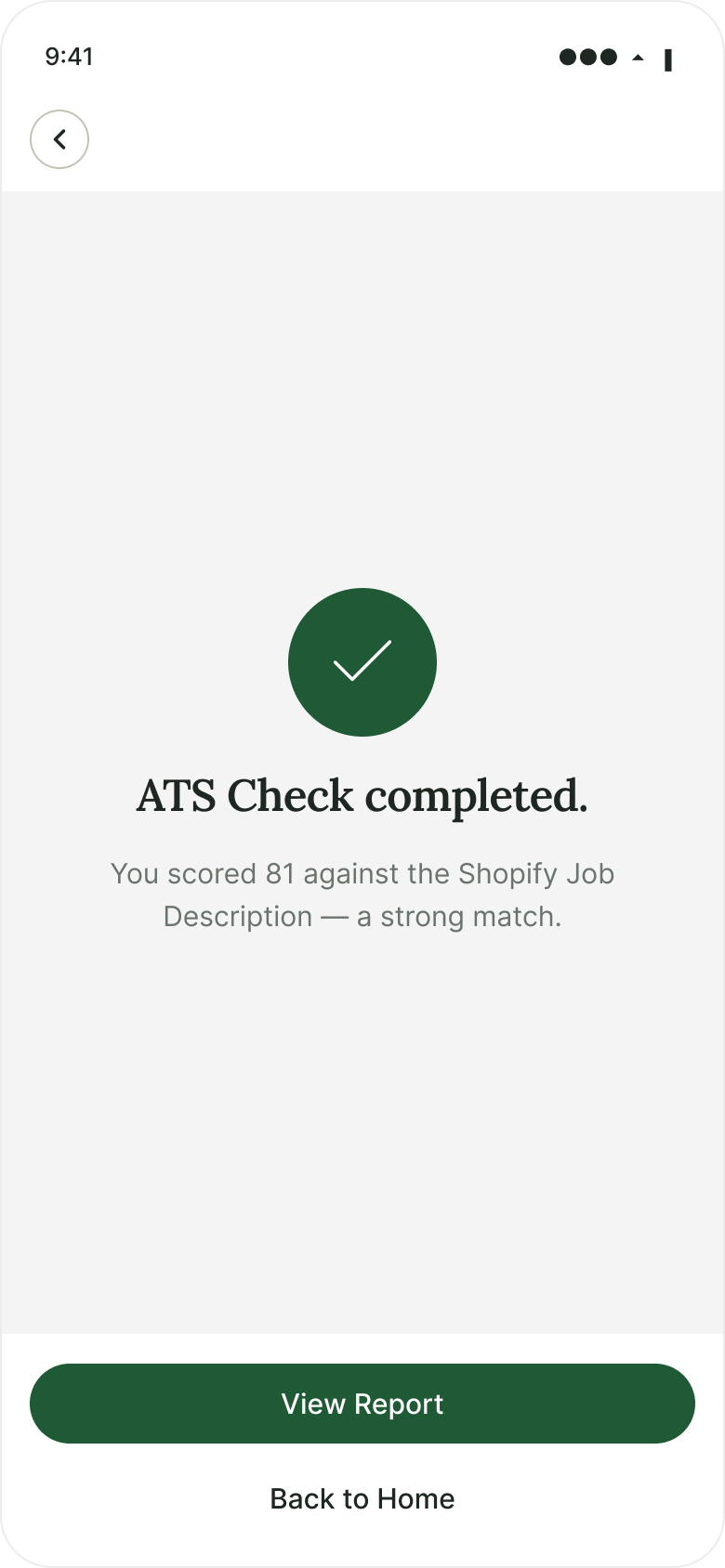 Success · ATS Check completed