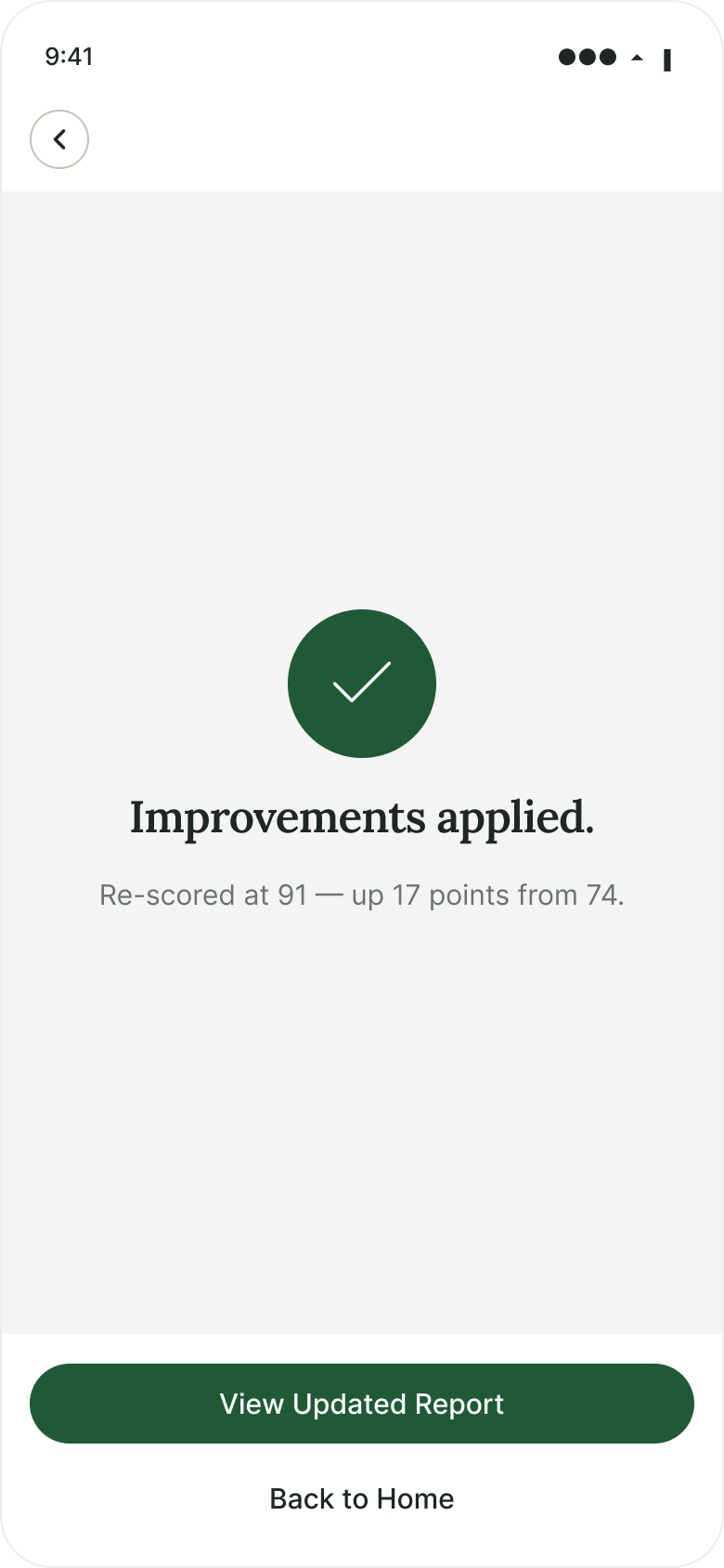 Success · Improvements applied