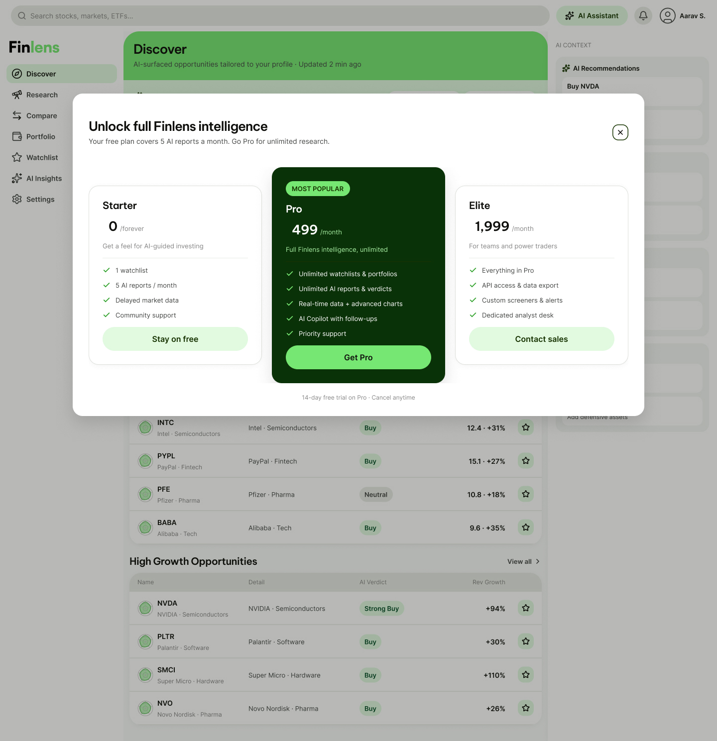 HF · Discover — Paywall Popup