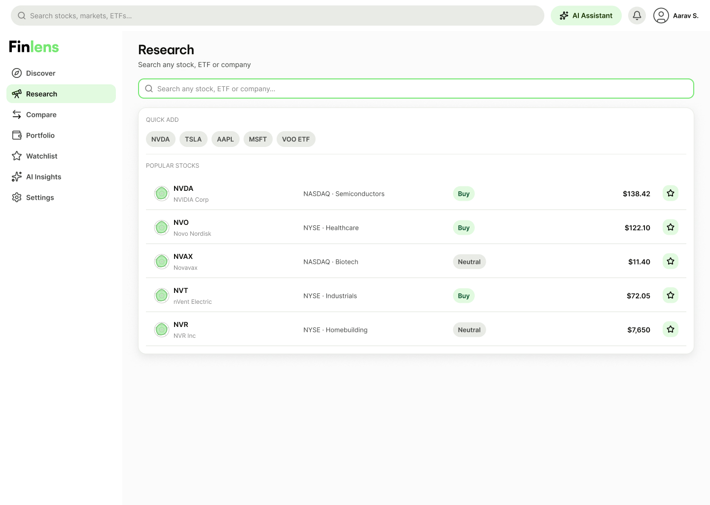 HF · Research — Search (First-time)