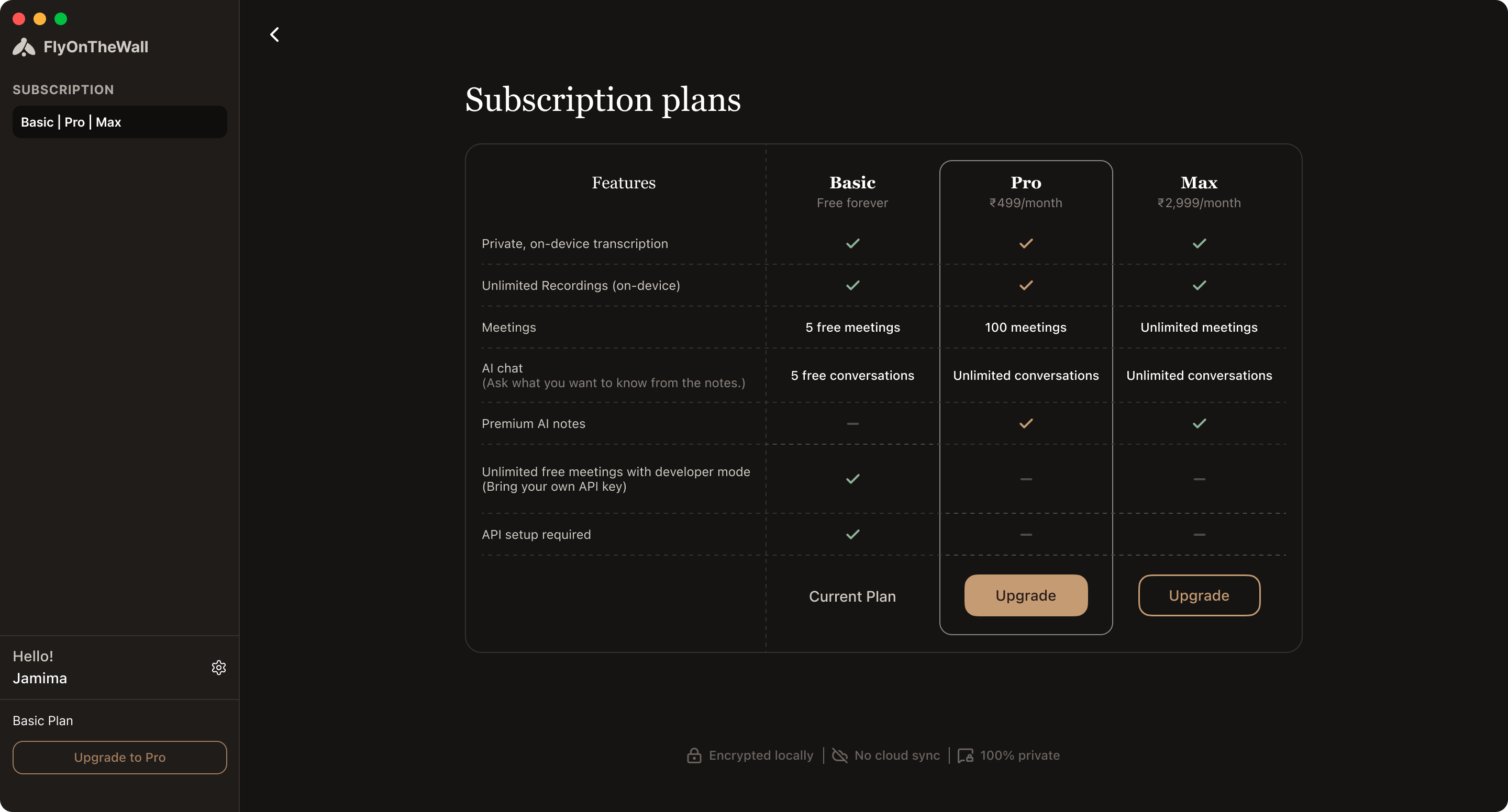 Subscription plans