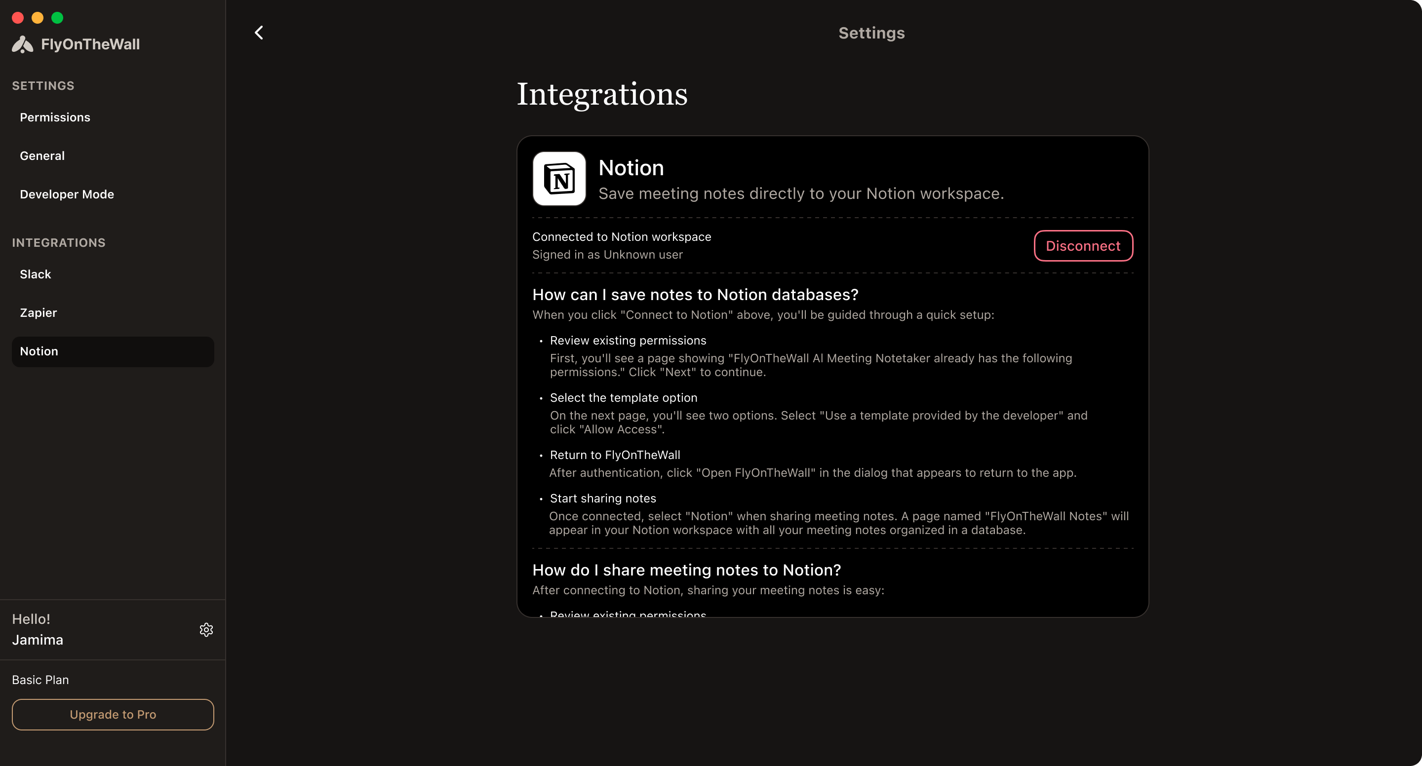 Integrations · connected