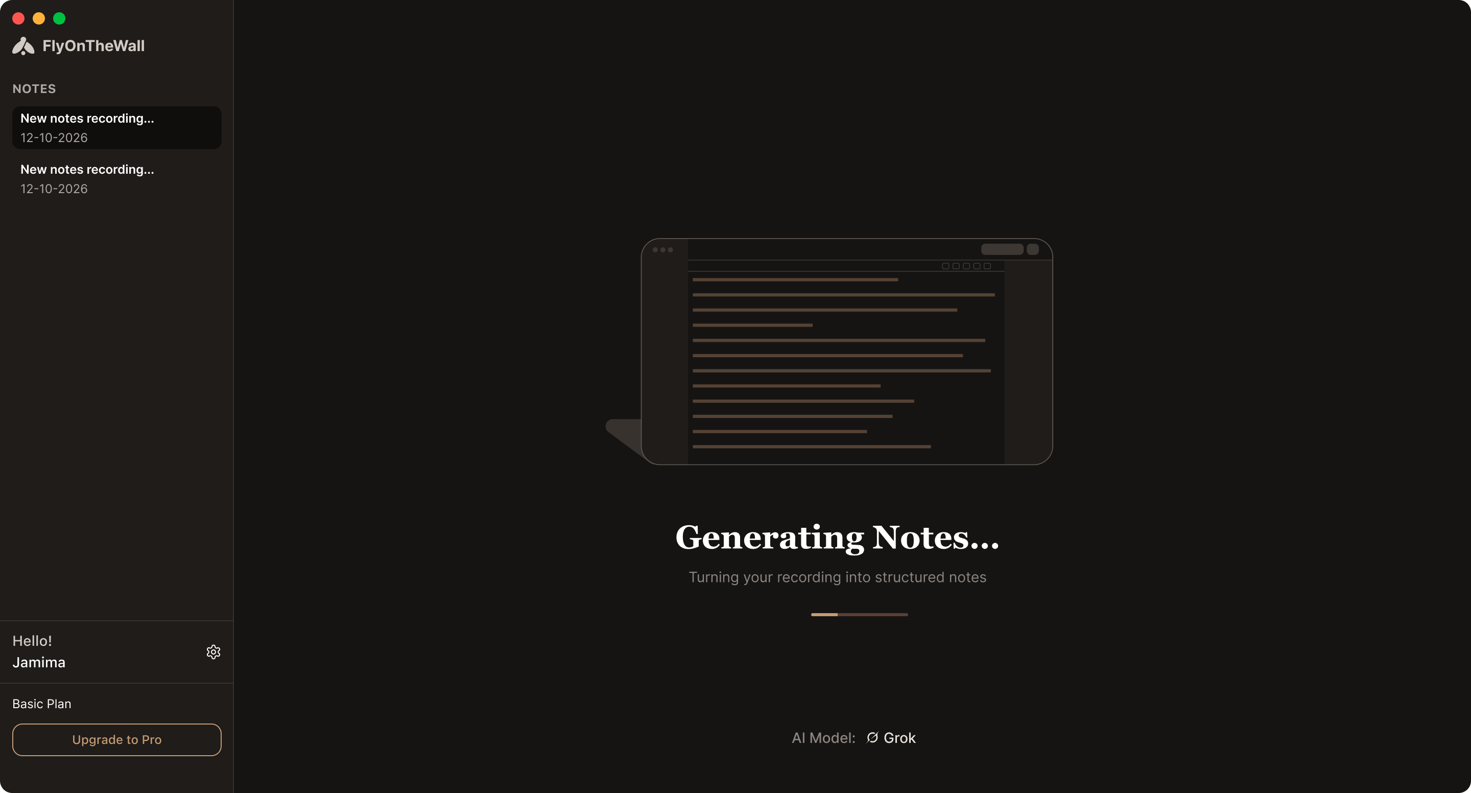 Generating · model open