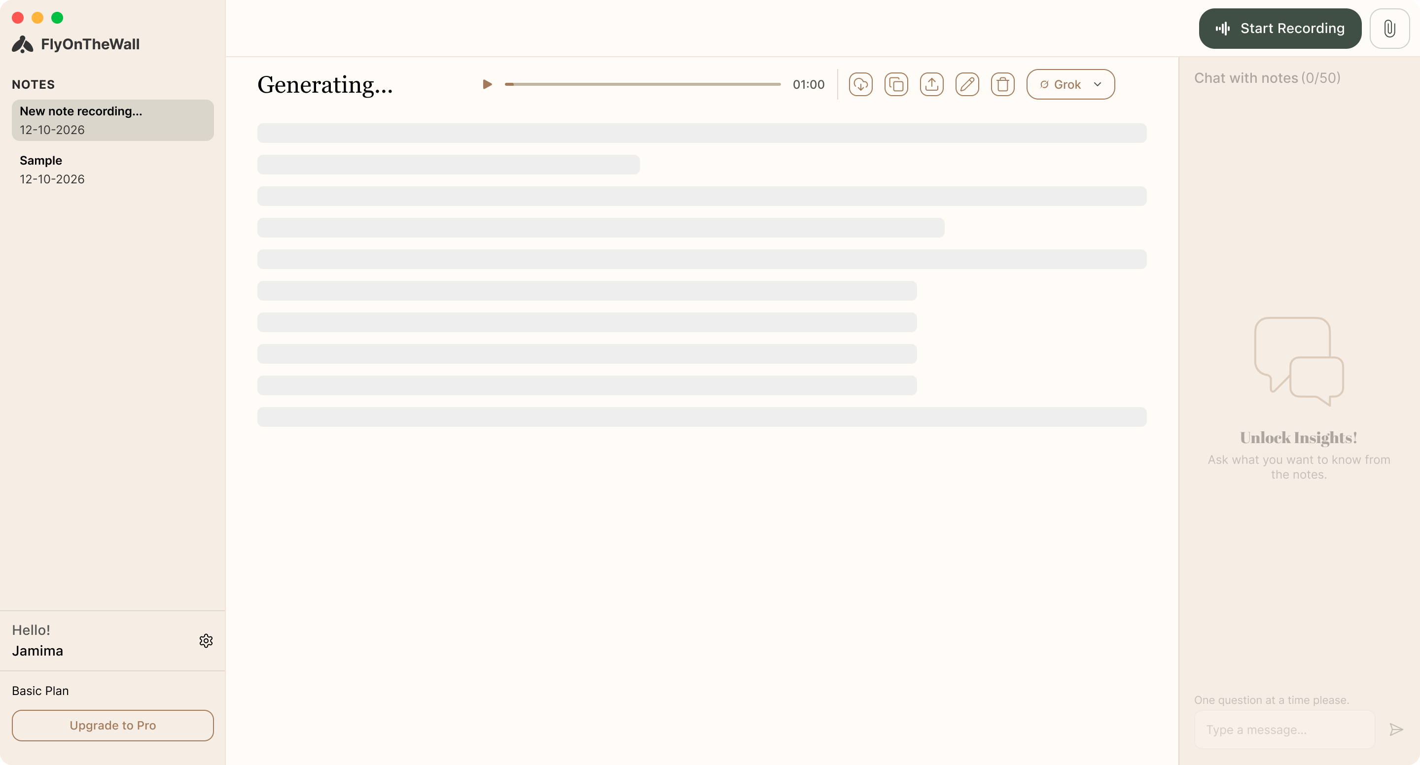Generating notes