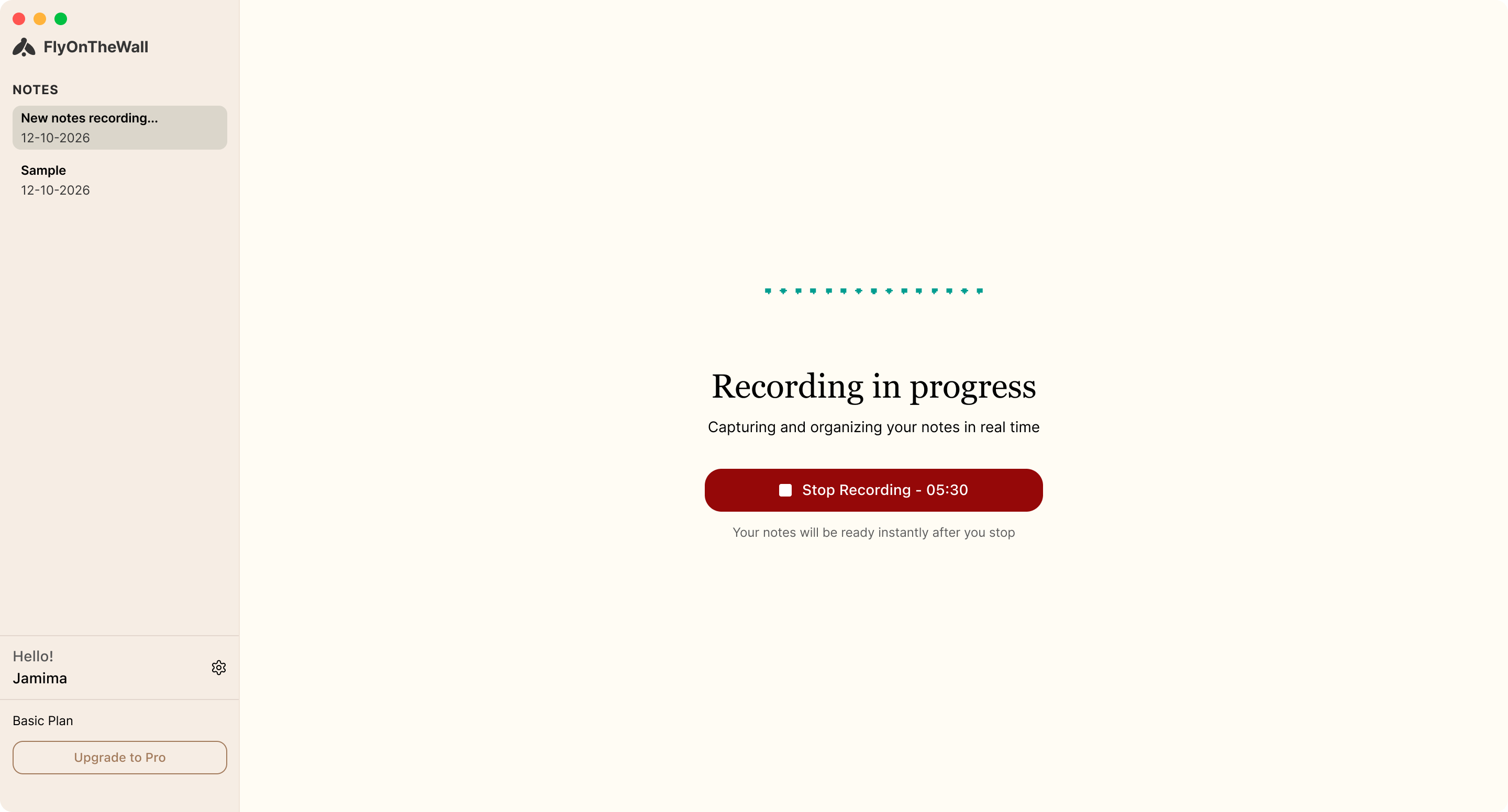Recording in progress