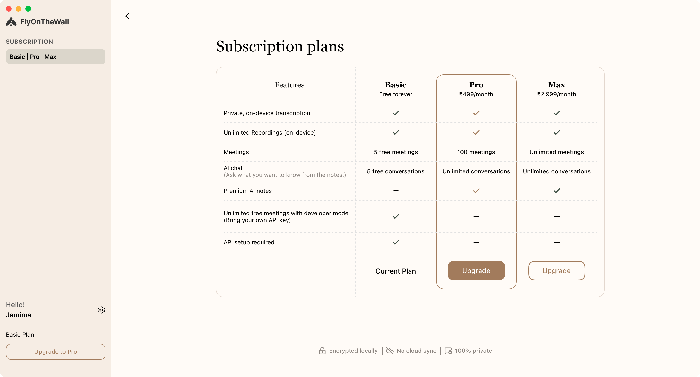 Subscription plans