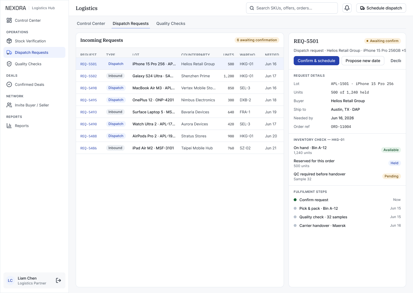 05b · Logistics · Dispatch Requests
