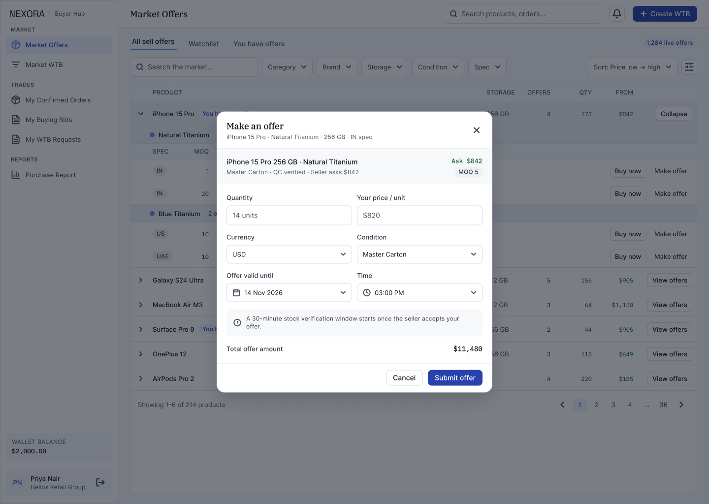 B1b · Modal — Make an Offer