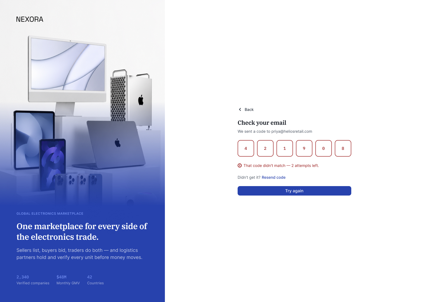 L03 · Verify Code — Error