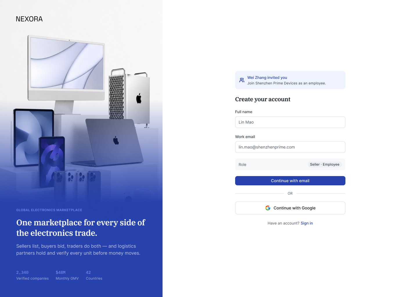 L05 · Create Account — Invited