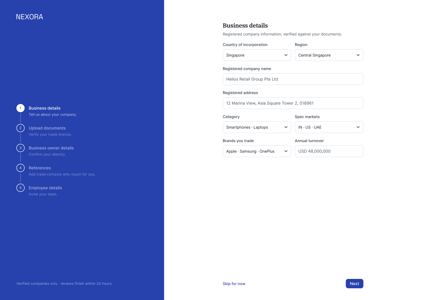 L06 · Onboarding — Business Details
