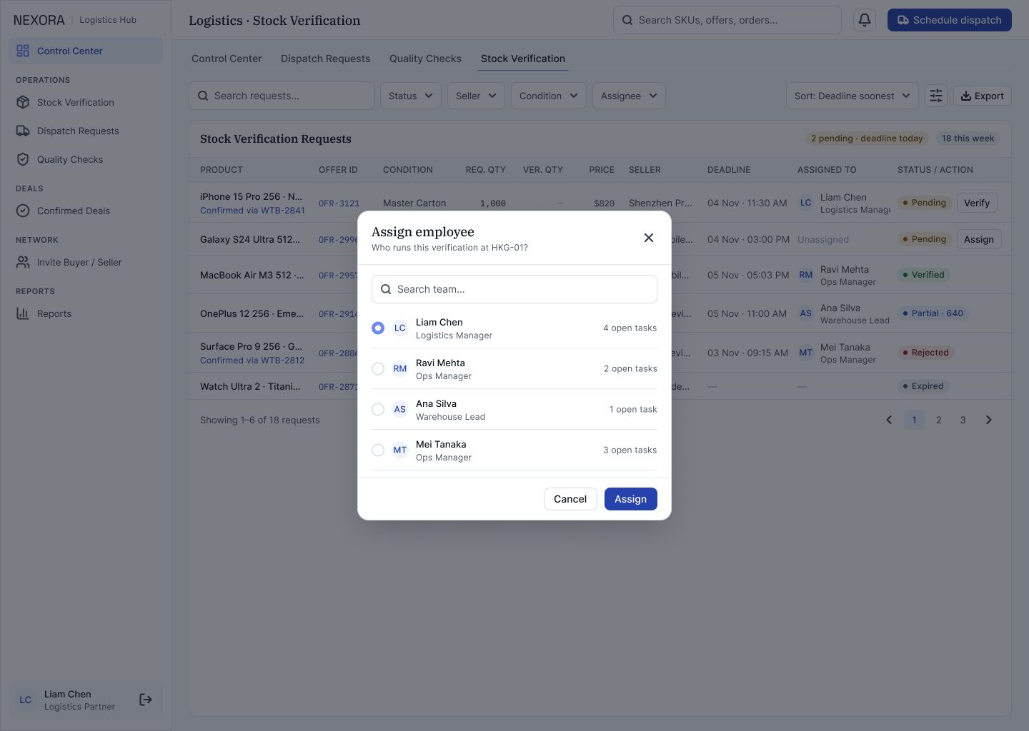 L1c · Modal — Assign Employee