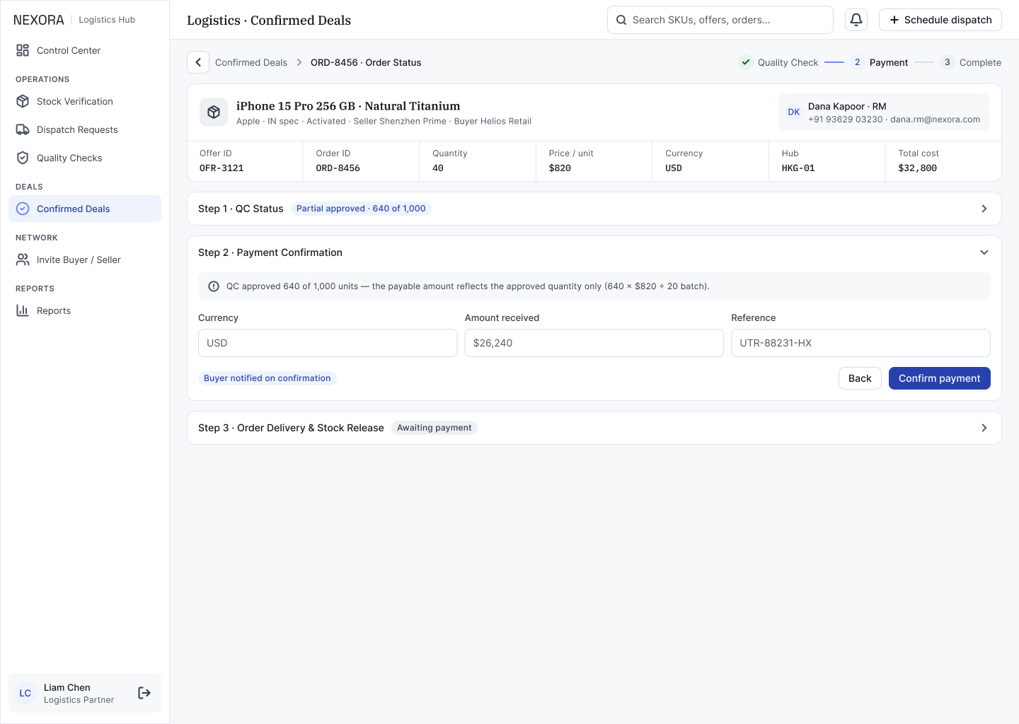 L2d · Deal › Step 2 — Payment