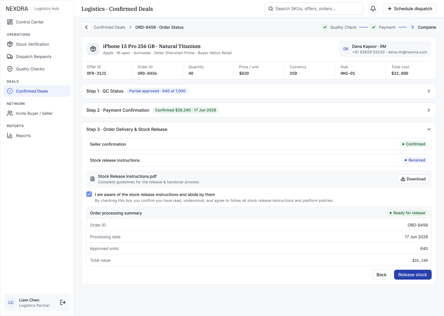 L2e · Deal › Step 3 — Release