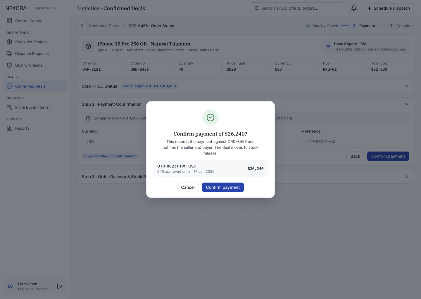 L2f · Dialog — Confirm Payment