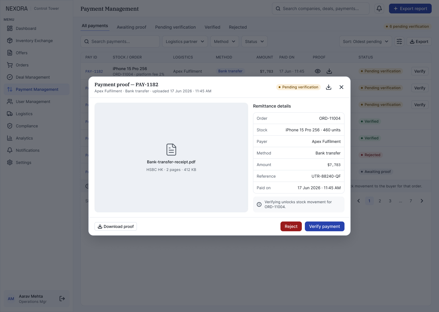P2 · Modal — Payment Proof