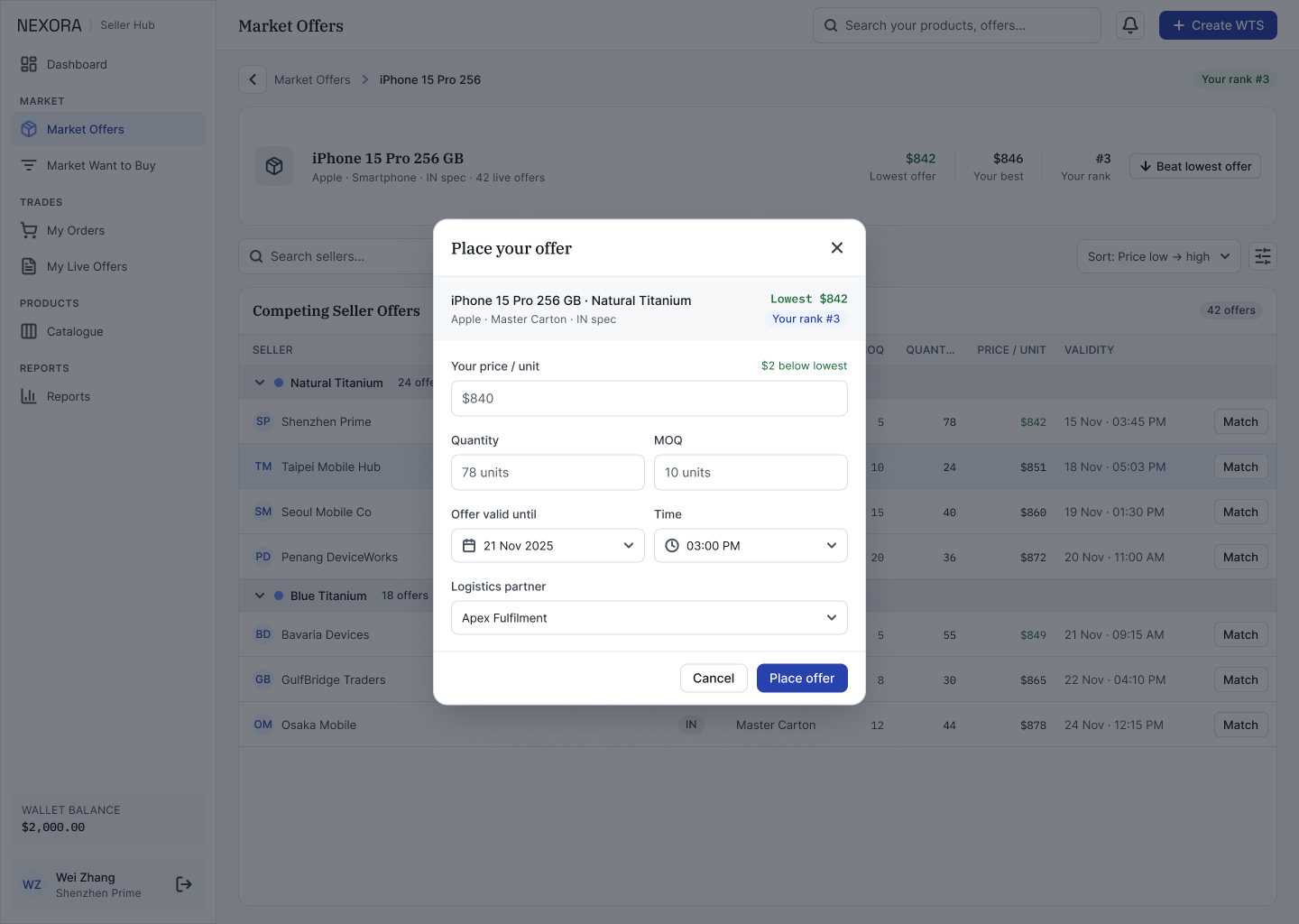 S2c · Modal — Place Offer