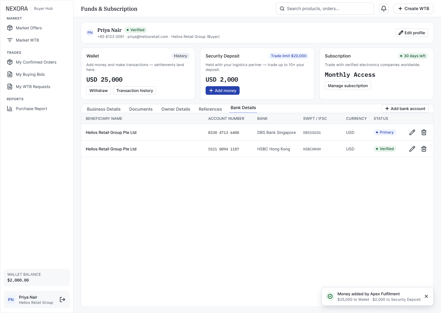 W1 · Funds & Subscription